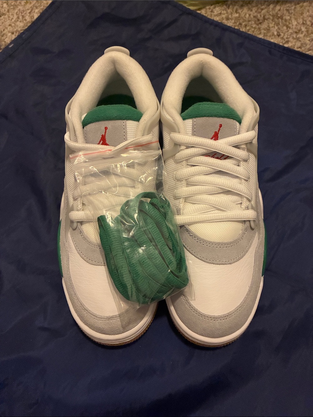 Jordan Men’s Athletic Sneakers White Green Red Accents